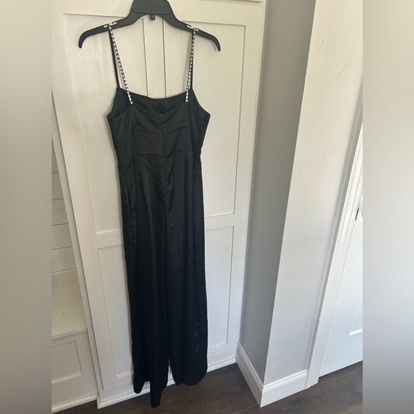 Satin jumpsuit with rhinestone straps - Picture 5 of 6